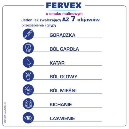 FERVEX granulat o smaku malinowym x 8 saszetek