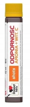Doppelherz® shots ODPORNOŚĆ Aronia + wit.C - gotowa ampułka do picia, 1 sztuka po 25ml DATA WAŻNOŚCI 11.2025r.