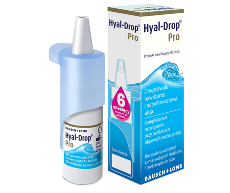Hyal-Drop Pro, nawilżające krople do oczu, 10 ml
