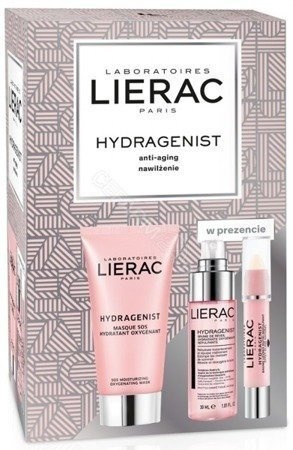 LIERAC HYDRAGENIST Maska 75ml + Balsam do ust 3g + Mgiełka 30ml