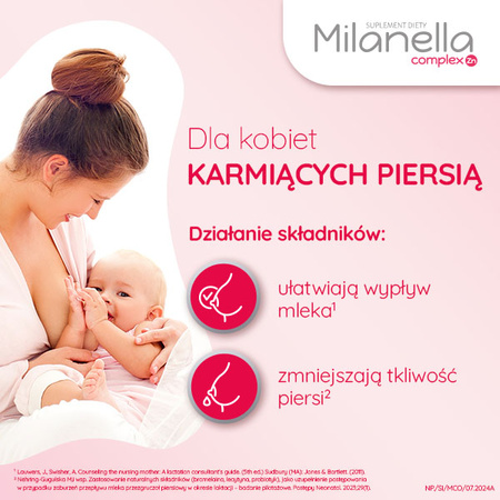 Milanella Complex – wsparcie laktacji przy utrudnionym przepływie mleka, 30 kapsułek