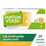 TANTUM VERDE miodowo-pomarańczowy, 3 mg, lek na ból gardła i stany zapalne x 20 pastylek do ssania