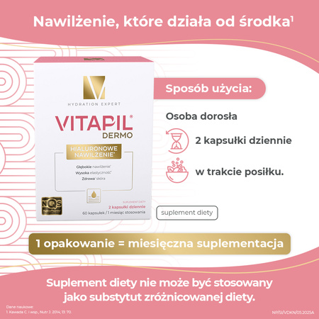 Vitapil Dermo Hialuronowe Nawilżenie, kapsułki, 60 sztuk