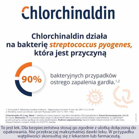 CHLORCHINALDIN VP 2 mg x 40 tabletek do ssania