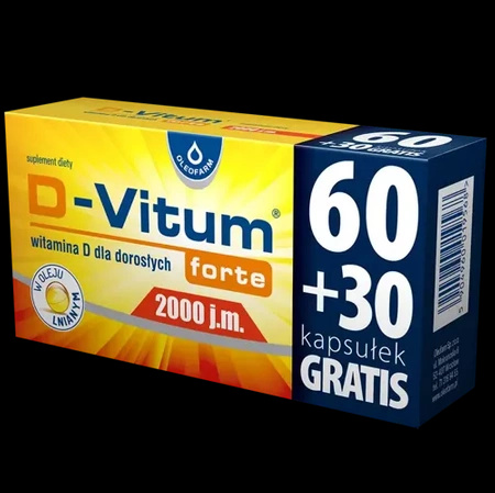 D-Vitum Forte 2000 j.m. kapsułki 90 sztuk (60+30)