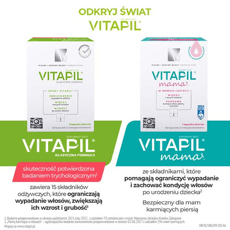 Vitapil beauty kapsułki na gładkie i lśniące włosy, 30 sztuk DATA WAŻNOŚCI 12.2025r.
