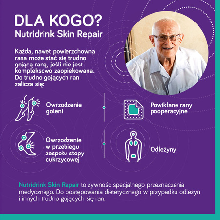 Nutridrink Skin Repair o smaku truskawkowym, 4x200ml