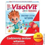 VISOLVIT JUNIOR Truskawka dla dzieci po 3 r.ż., musujący proszek o smaku truskawkowym x 30 saszetek DATA WAŻNOŚCI 12.2024r.  