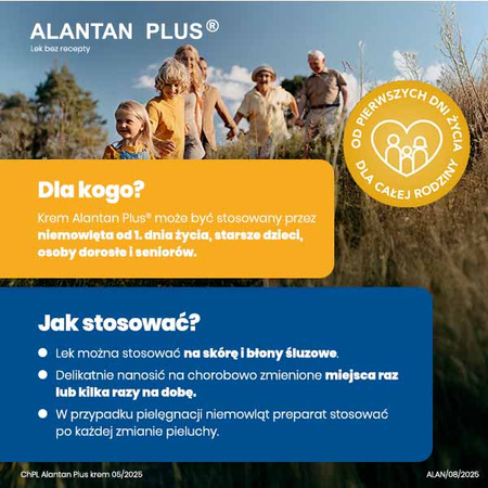 ALANTAN PLUS® krem (20 mg+50 mg)/g Multifunkcyjny lek na problemy skórne, 100g