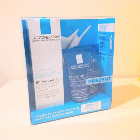 La Roche-Posay Effaclar K+, krem cera tłusta 30ml + 2 x żel oczyszczający 50ml w prezencie