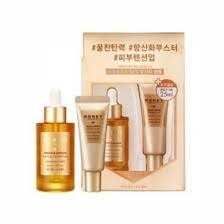HOLIKA  Honey Liftingująca ampułka z miodem i mleczkiem pszczelim 30ml + Krem rozświetlający 25ml