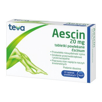 Aescin 20mg, tabletki powlekane, 30 sztuk