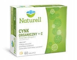 NATURELL Cynk organiczny x 60 tabletek DATA WAŻNOŚCI 01.04.2024