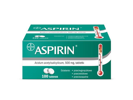 Aspirin 500 mg tabletki, 100 sztuk