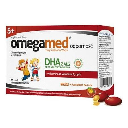 Omegamed Odporność 5+ Syrop w kapsułkach do żucia, 30 sztuk