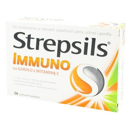 STREPSILS IMMUNO z Witaminą C x 36 pastylek 