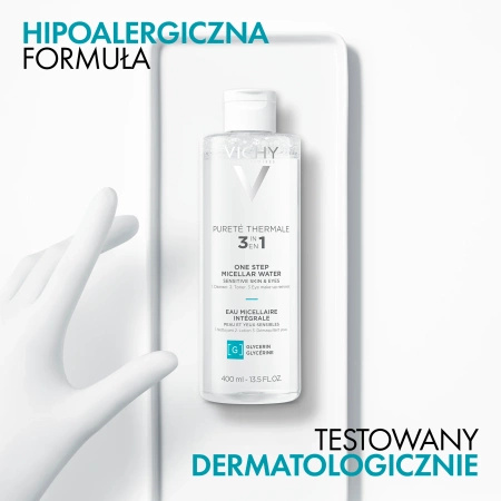 Vichy Pureté Thermale 3w1 Woda micelarna do wrażliwej skóry i oczu, 400ml