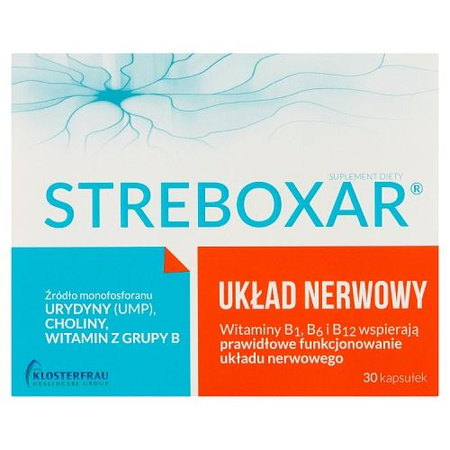 Streboxar - wsparcie układu nerwowego - kapsułki, 30 sztuk DATA WAŻNOŚCI 05.2025r.