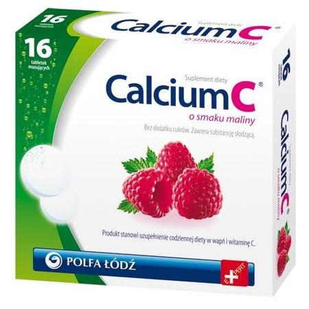 Calcium C Polfa malina x 16 tabl.