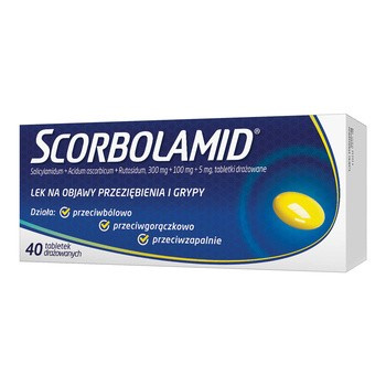 Scorbolamid 300mg + 100mg + 5mg, tabletki drażowane, 40 sztuk