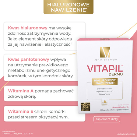 Vitapil Dermo Hialuronowe Nawilżenie, kapsułki, 60 sztuk