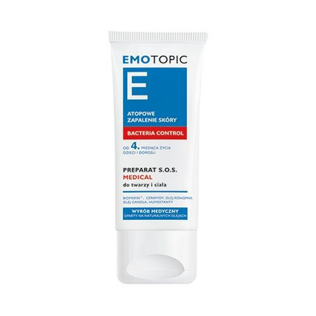 EMOTOPIC Bacteria Control Preparat S.O.S. Medical do twarzy i ciała, 30 ml