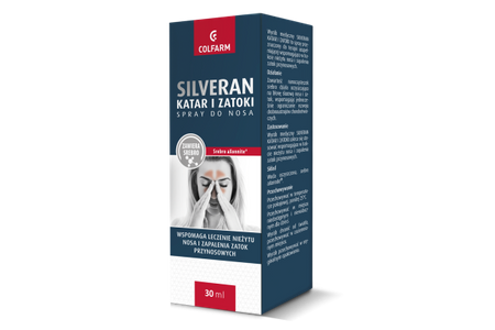 SILVERAN Katar i Zatoki spray do nosa 30ml DATA WAŻNOŚCI 03.2025r.