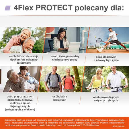 4 Flex 4 Flex Protect - Kolagen Fortigel® + wapń + witamina D, proszek w saszetkach, 30 sztuk