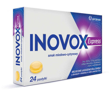INOVOX EXPRESS o smaku miodowo - cytrynowym x 24 pastylki do ssania