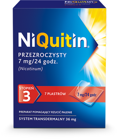 NIQUITIN STOPIEŃ 3 system transdermalny x 7 sztuk