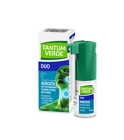 Tantum Verde Duo (1,5 mg/ml + 5 mg/ml) - Aerozol do stosowania w jamie ustnej, 15ml