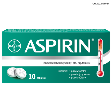 Aspirin 500 mg tabletki, 10 sztuk