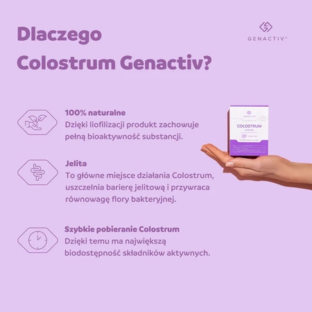 Colostrum Junior Genactiv Czarny Bez, tabletki do ssania, 60 sztuk