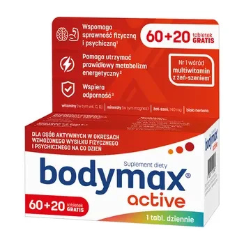 Bodymax Active tabletki, 80 sztuk (60+20 tabletek)