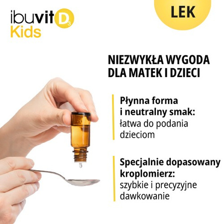 Ibuvit D3 Kids, 15 000 IU/ml, krople doustne, 10ml DATA WAŻNOŚCI 02.2026r.