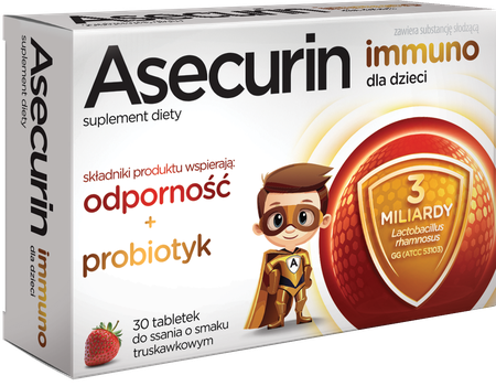 Asecurin Immuno dla dzieci, tabletki do ssania, 30 sztuk