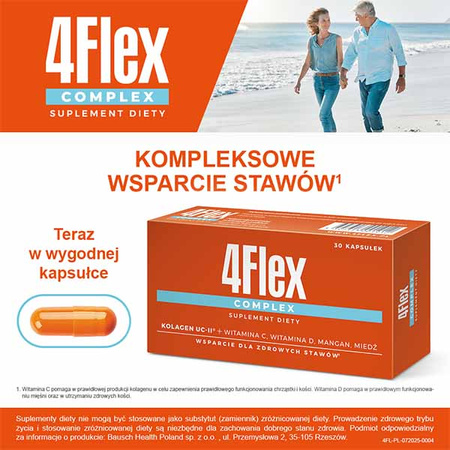 4Flex Complex kapsułki - Kolagen + Witamina C, Witamina D, Mangan i Miedź, 30 sztuk