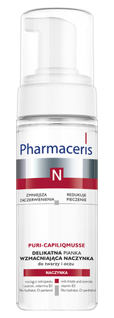 PHARMACERIS N PURI-CAPILIQ MUSSE DELIKATNA PIANKA WZMACNIAJĄCA NACZYNKA do mycia twarzy i oczu 150ml