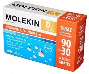 MOLEKIN D3 2000 j.m. x 90 tabletek + 30 tabletek GRATIS