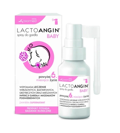Lactoangin Baby Spray do gardła, smak malinowy, 30g