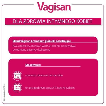 VAGISAN Cremolum globulki nawilżające 16 sztuk