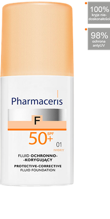 PHARMACERIS F LUID OCHRONNO-KORYGUJĄCY Z NAJWYŻSZĄ OCHRONĄ SPF 50+ 01 Ivory