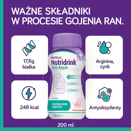 Nutridrink Skin Repair o smaku waniliowym, 4x200ml 