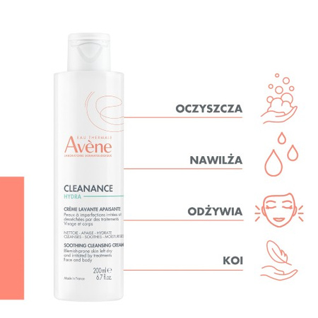 Avene Cleanance Hydra Oczyszczający Krem łagodzący do mycia, 200ml