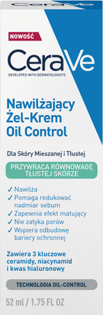 CeraVe Oil Control Nawilżający Żel-Krem dla skóry mieszanej i tłustej, 52ml