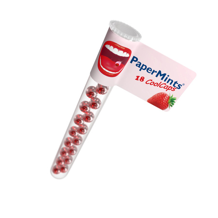 Cool Caps Truskawkowo-Miętowe kapsułki do ssania , 18 sztuk Paper Mints