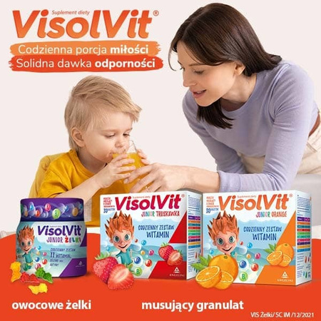 VISOLVIT Junior żelki, witaminy i minerały dla dzieci po 3 r.ż. x 50 owocowych żelków DATA WAŻNOŚCI 12.2025r.  