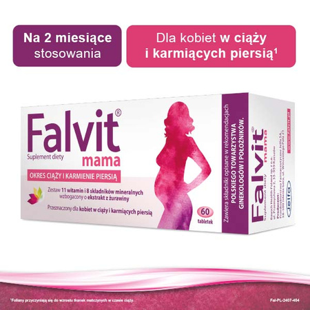 Falvit mama witaminy dla kobiet w ciąży i matek karmiących, 60 tabl.