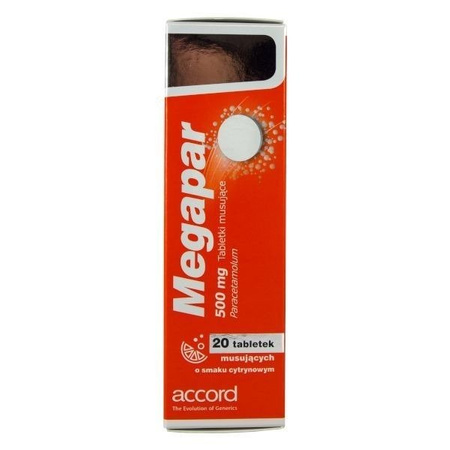 MEGAPAR 500 mg x 20 tabletek musujących