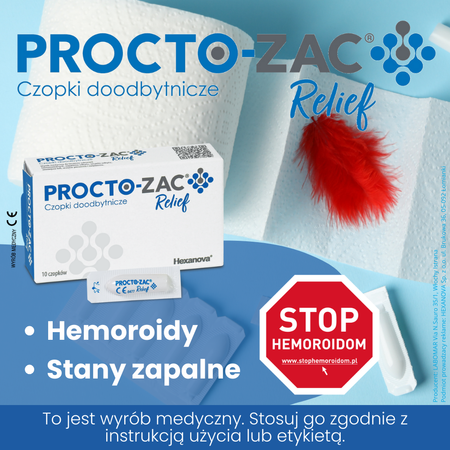 Procto-Zac Relief czopki doodbytnicze, 10 sztuk